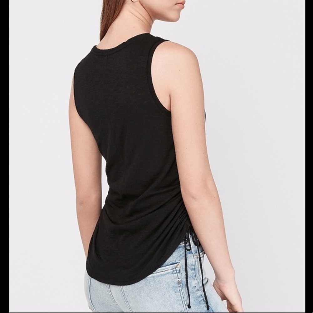 NWT Express Rusche side Black sleeveless top - Picture 2 of 6